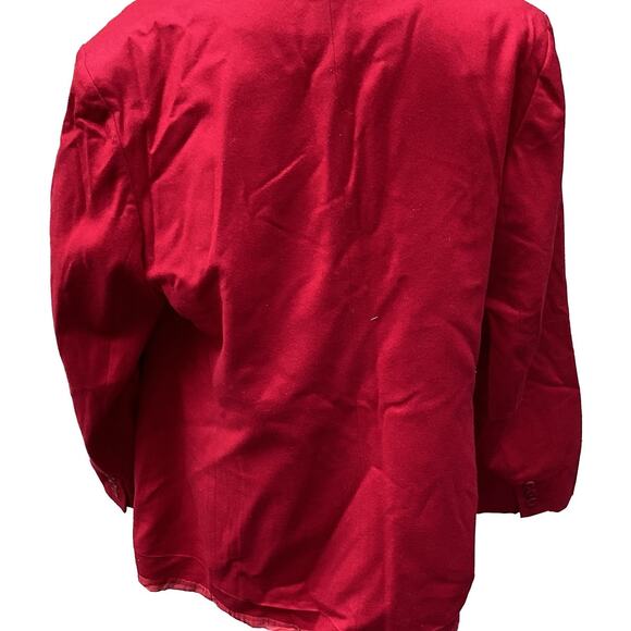 Vintage 1980s Pendleton Wool Blazer Jacket T438-128 Deep Red Women's Size 18/XL - Picture 3 of 8